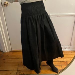 SOLD S/M Black cotton poplin maxi skirt